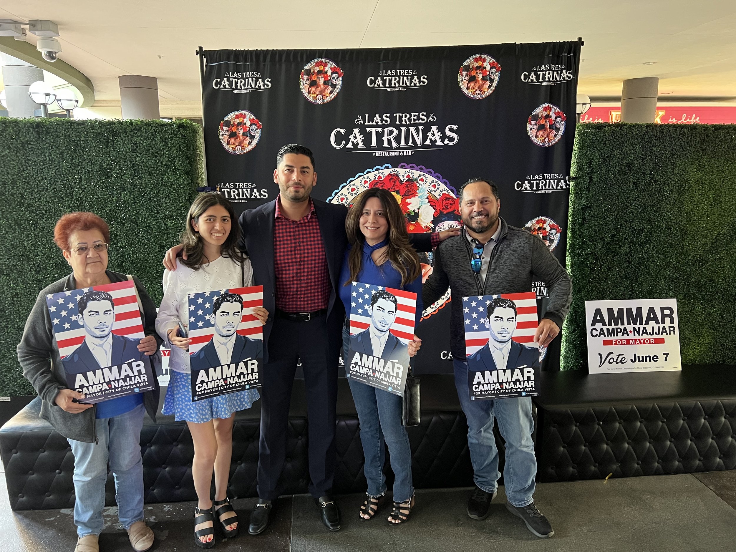 Ammar with supporters at a meet and greet.