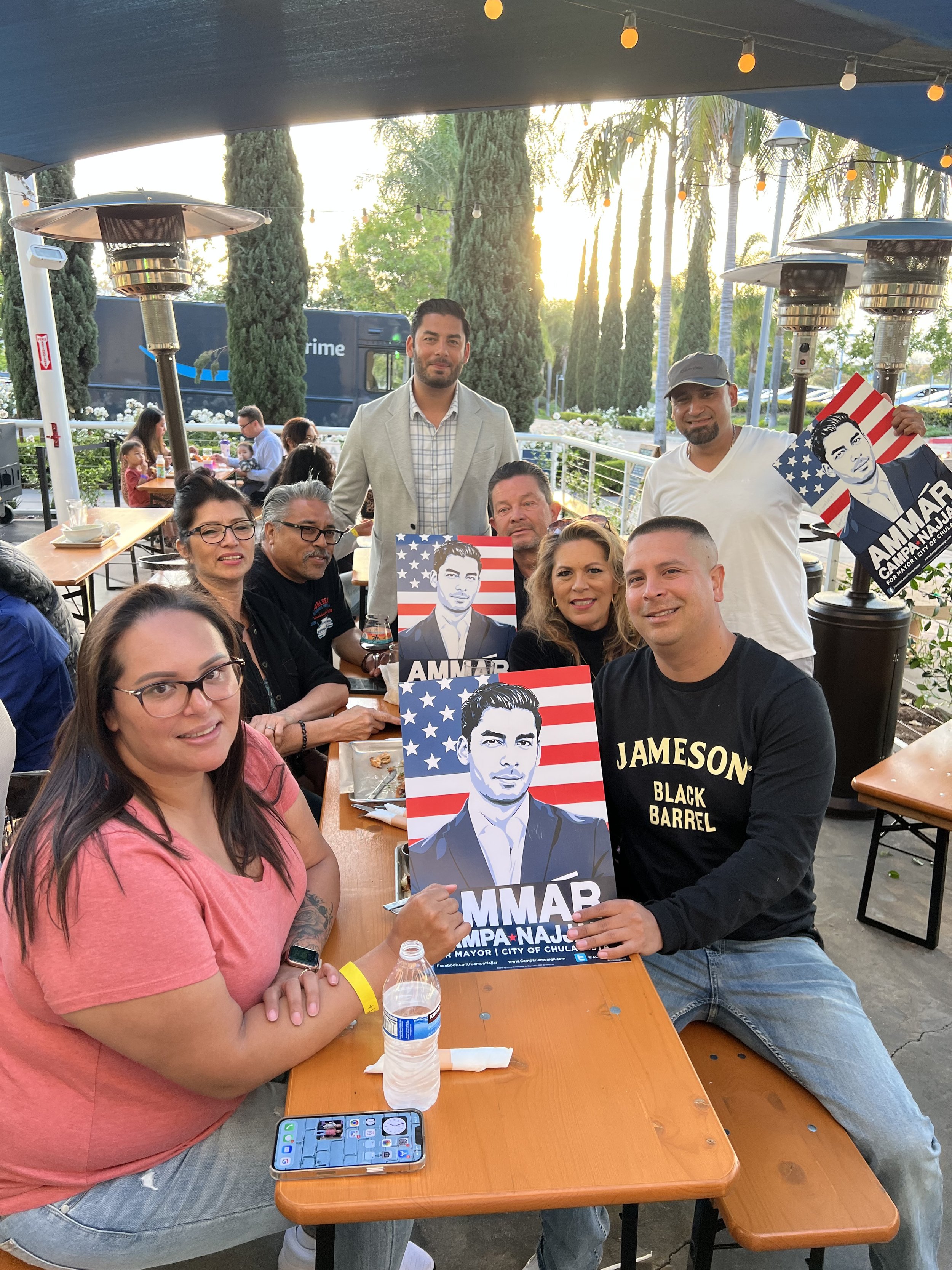 Ammar with supporters at a meet and greet.