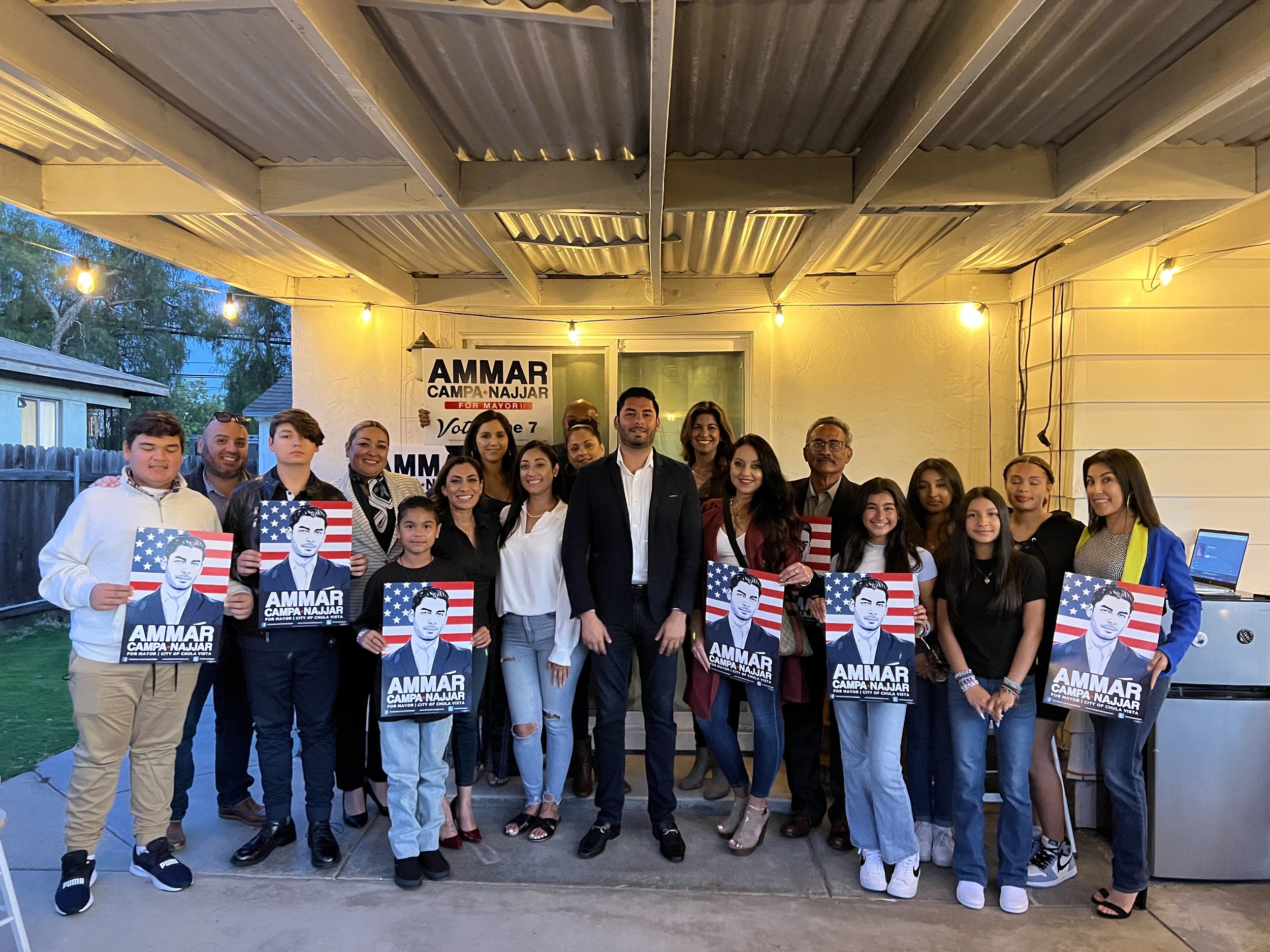 Ammar at a meet and greet with supporters.