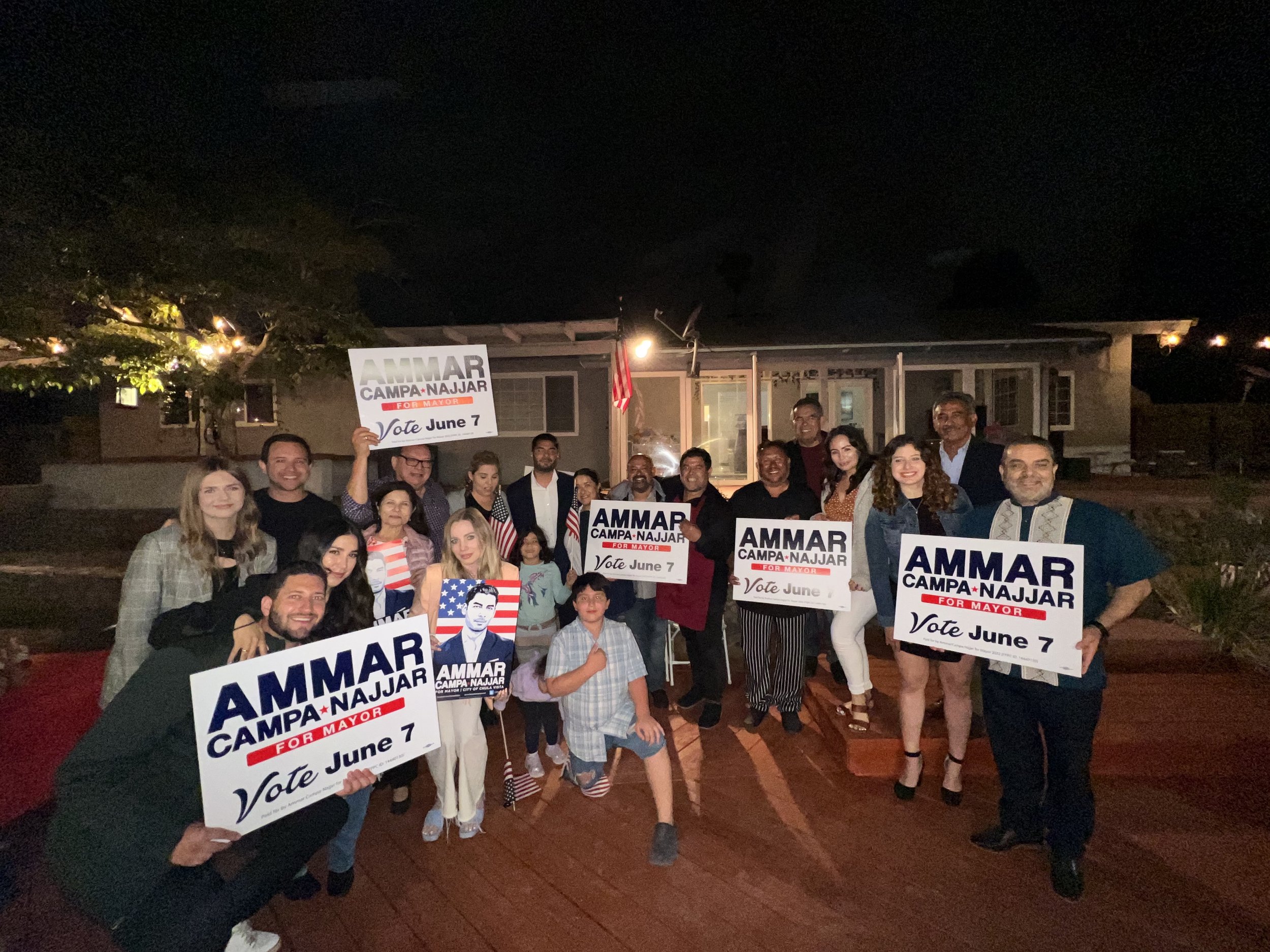 Ammar with supporters at a meet and greet.